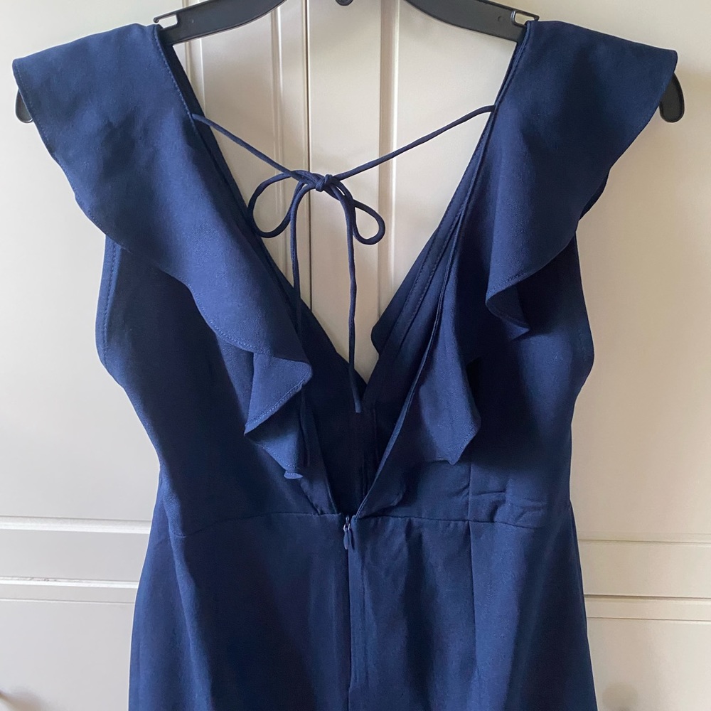 Motel Rocks Navy Ruffle Mini Dress Princess Polly Handmade Formal - Picture 8 of 10